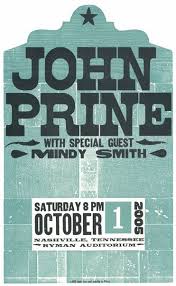 Gigposters Com John Prine Mindy Smith Letterpress Poster Vintage Concert Posters Gig Posters