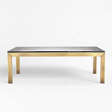 Looking for crate coffee table? Parsons Clear Glass Top Brass Base 48x28 Small Rectangular Coffee Table Reviews Crate And Barrel