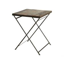 One World Interiors Factory Folding Bistro Table Mesas Auxiliares Auxiliares Mesas