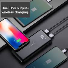 Wholesale Price Qi Wireless Charger Usb Power Bank 30000mah For Iphone X Samsung S8 5v 2 1a Fast Charge Portable For Cell Phon Powerbank Phone Wireless Charger