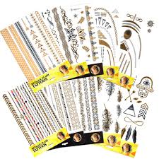 A flash tattoo is an image of the tattoo already colored in and. 12 Blatt Temporare Make Up Metallic Tattoo Kaufland De