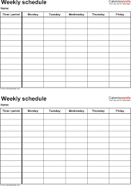 Free Weekly Schedule Templates For Word 18 Templates