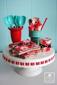 red and teal, red decor, turquoise kitchen