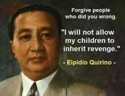 Elpidio Rivera Quirino (1890-1956), the sixth President of the Philippines  (1948-1953) was married to Alicia Syquia and had five children. On February  9, 1945, his wife and three children were killed by