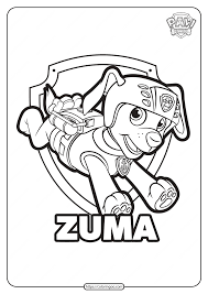 Welcome to one of the largest collection of coloring pages for kids on the net! Free Printable Paw Patrol Zuma Coloring Pages