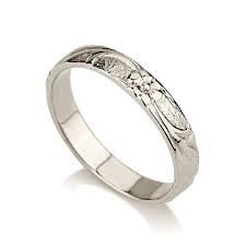 Thin 14k White Gold Flower Wedding Band Ring Gold Wedding Etsy Wedding Ring Bands Wedding Rings For Women Wedding Bands Vintage Women