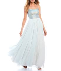B Darlin Shine Bodice Lace Up Back Mesh Long Dress Dillard S In 2021 Long Dress Dresses Bohemian Dress