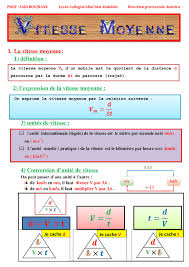 Pour calculer la vitesse moyenne on divise la distance parcourue par la durée. Vitesse Moyenne Cours 2 Alloschool