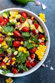 Black Bean Corn Tomato Salad Calories This Black Bean And Corn Salad Recipe Is The Ultimate Healthy Summertime Side Dish Fresh Roasted Corn Corn Salad Recipes Easy Salad Recipes Roasted Corn Salad