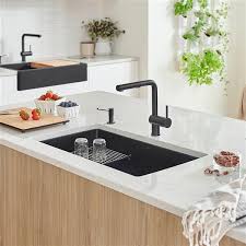Combine style and function with a new kitchen sink. Blanco Precis Undermount 32 In X 19 In Coal Black Single Bowl Kitchen Sink 402660 Rona