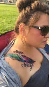 Stay strong feather placement Tattoo by Angel Collins at Angels Touch  Tattoo in Idaho