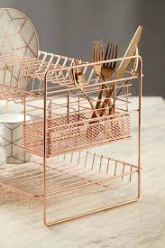 Next 2 Tier Dish Drainer Gold In 2021 Rose Gold Kitchen Gold Home Decor Gold Kitchen