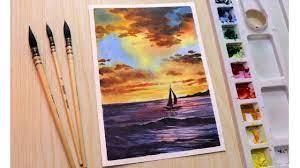 If you're into watercolor and are looking for inspiration, i'm sharing over. Watercolor Painting Tutorial Of Sunset Cloud Landscape Step By Step Paintingtube