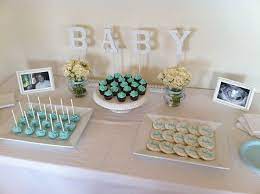 Check out these super fun concepts for baby body shower themes. Baby Shower Dessert Table Boy Baby Shower Cake Table Baby Shower Dessert Table Baby Shower Desserts