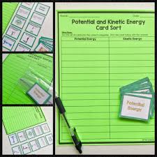 Potential And Kinetic Energy Card Sort Teaching Energy Science Lessons Middle School Physical Science Middle School