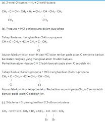 Propena + hbr 2 bromo propana terjadi reaksi adisi mengikuti aturan markovnikov br akan masuk pada c rangkap yang mempunyai h lebih sedikit 4. Contoh Soal Dan Jawaban Reaksi Adisi Propena Oleh Gas Hidrogen Masnurul
