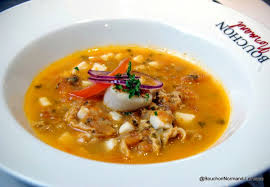 Les Produits De Normandie Sont A La Carte Du Bouchon Normand Au Havre Les Tripes Coquille Saint Jacques Entree Normande