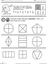 Shape Fractions Quarters Worksheet Education Com Fractions Worksheets Fractions Worksheets
