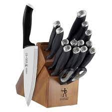 Knife sets are great for your own home kitchen, but they also make excellent gifts for weddings and housewarming parties. Henckels Silvercap 16pc Never Needs Sharpening Knife Block Set Target