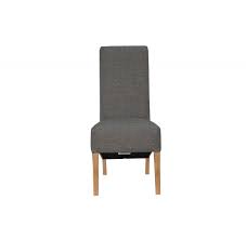 Newport fabric dining chair, grey. Upholstered Dining Chairs Scroll Back Fabric Dining Chair Dark Grey Furniture Sale From Readers Interiors Uk