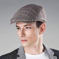 Autumn Winter Flat Cap For Men British Style Plaid Hats Men S British Style Flat Cap Men Plaid Fashion