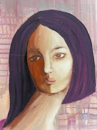 Vintage Abstract Painting by Gloria Allison, Cuban -American Artist