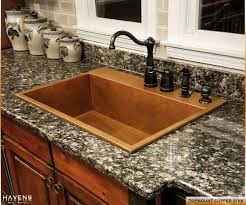 top mount sinks: copper & stainless
