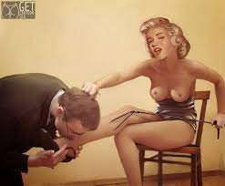 Marilyn Monroe Dominates Her Feet's Slave 