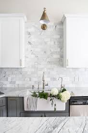 White carrara marble is a great choice for completing this look. Gray And White And Marble Kitchen Reveal Maison De Pax