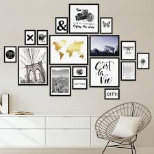 17er Bilderrahmen Set Modern Schwarz Aus Mdf Photolini Bilderrahmen Fotowande Poster Und Geschenke Bilderrahmen Set Wandcollage Rahmen Familien Wandbilder