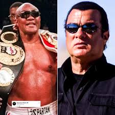 When George Foreman called out Steven Seagal 😂💀 George Foreman: "Steven  Seagal, I challenge you one
