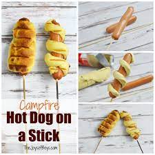 Hot Dog On A Stick Camping Recipe Kids Will Love Recipe Easy Camping Meals Camping Meals For Kids Campfire Food