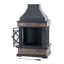 Heirloom Steel Wood Burning Outdoor Fireplace Reviews Joss Main Outdoor Fireplace Slate Fireplace Faux Stone Fireplaces