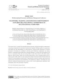 Dalam artikel ini, kami akan kongsikan permohonan kemasukan kolej profesional mara (kpm) ambilan 2020. Pdf Teamwork Training And Employee Empowerment Towards Organizational Commitment In Multinational Companies