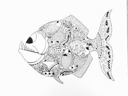 Fish Art Dinner Zentangle Drawing Illustrations Fish Art Pen Art