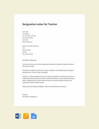 By thoughtfully composing an email or a letter, you can establish an open and strong line of communication with your child's teacher. Free 10 Teacher Resignation Letter Templates In Ms Word Apple Pages Google Docs Pdf