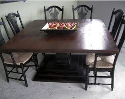 Are You Looking For A Square Farm Table This Stunning Elegant Yet Rustic Example With A Tiered Pede Farm Dining Table Farmhouse Dining Table Wood Dining Table