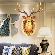 Low profile ceiling fans and modern ceiling fans can also add the right touch. Led Deer Wall Mount Light Modern Rustic Resin Decorative Wall Lighting For Gallery Beautifulhalo Com