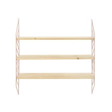 Etagere murale tv etageres murales salon étagères murales étagère bois massif décoration murs blancs tablette murale etagere murale bois colonne en bois de chêne 35 easy tikamoon. Etagere Murale En Pin Et Metal Rose Charlie Maisons Du Monde