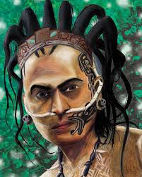 Just finished another colored pencil drawing, this time of a Mayan warrior  character called “Snake Ink” from Apocalypto. Easily the most badass  character, I mean look at that hair! #apocalypto #apocalyptomovie  #apocalyptotattoo #