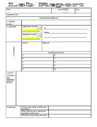 Lab Report Template High School Science Science Writing Lab Report Template
