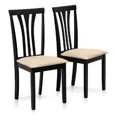 Furinno Fkfl073 C2 Franklin 2 Pc Solid Wood Dining Chairs Espresso 2 Chairs Only Walmart Com Solid Wood Dining Chairs Dining Chairs Wood Dining Chairs