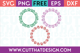 Download Swirl Circle Monogram Frame Design Set 3 Cut That Design