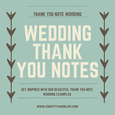 Wedding Thank You Note Wording Generous Wedding Gifts