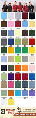 Port Authority Swatch Color Chart Custom T Shirts From