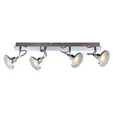 Led deckenstrahler fedler in schwarz gu10 12w 820lm rund. Globo Aaron Led Deckenstrahler 4 Flammig 4 X 5 W Chrom Bauhaus