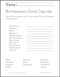 Northeastern State Capitals Identification Worksheet Free To Print Pdf File Geography States And Capitals State Capitals Worksheet State Capitals Quiz