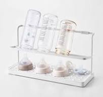 Countertop Bottle Drying Rack - Steel - White