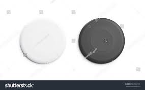 Blank Black And White Plastic Frisbee Mockup Set Isolated 3d Rendering Empty Playing Disc Mock Up Top View Clear Black And White Stock Illustration Black