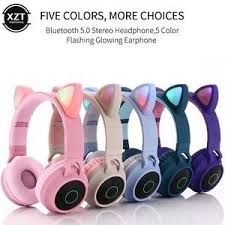 Wireless Cat Ear Headphones Bluetooth Headset In 2020 Cat Ear Headphones Wireless Cat Ear Headphones Headphones